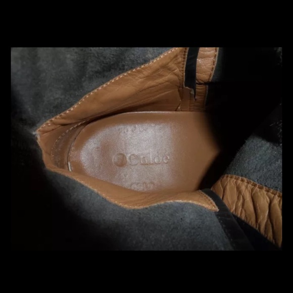 Chloe Gray Leather Ankle Boots Size 40 - Picture 7 of 9